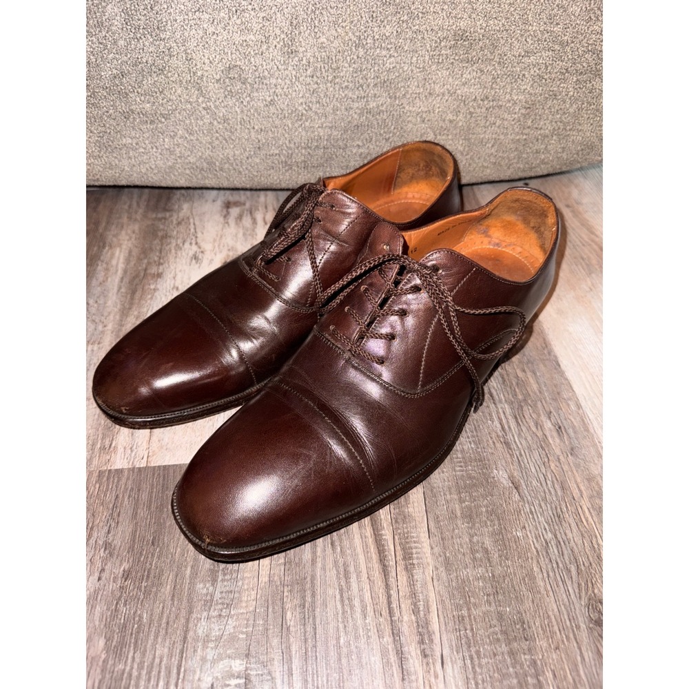 Magnanni Brown Leather Cap Toe‎ Lace Up Oxford Dress Shoes Men's Size 12